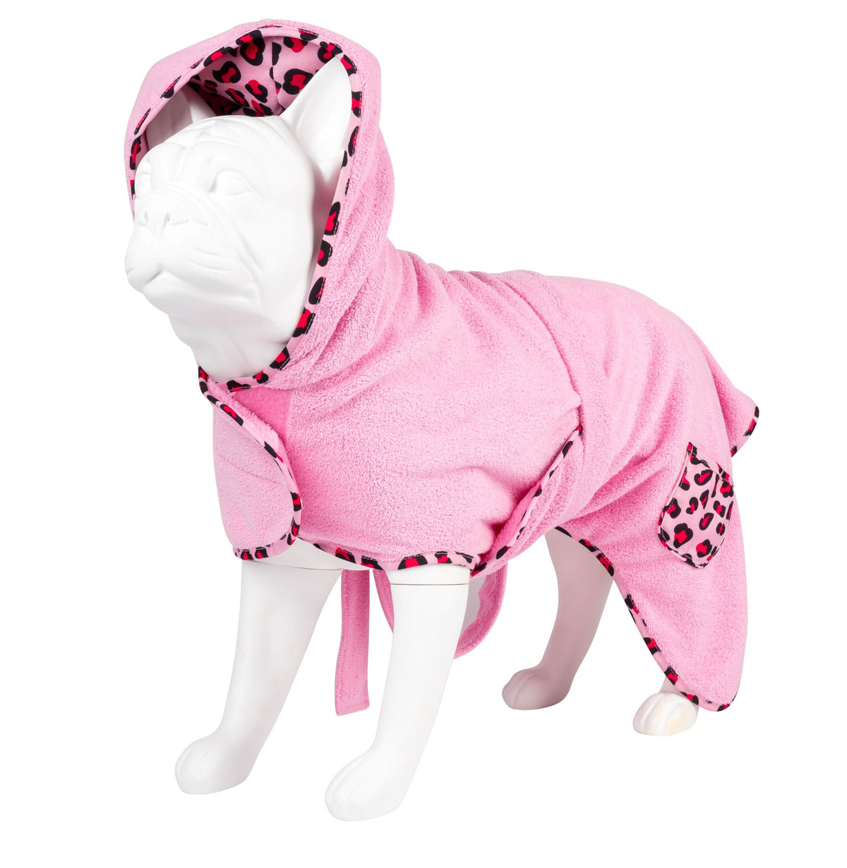 Hundebademantel - ORIGINAL Leopard Pink